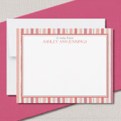 Elegant Striped Pink Personalized Stationery Notitiekaartje