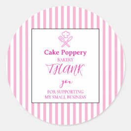 Elegant Striped Ronde Sticker