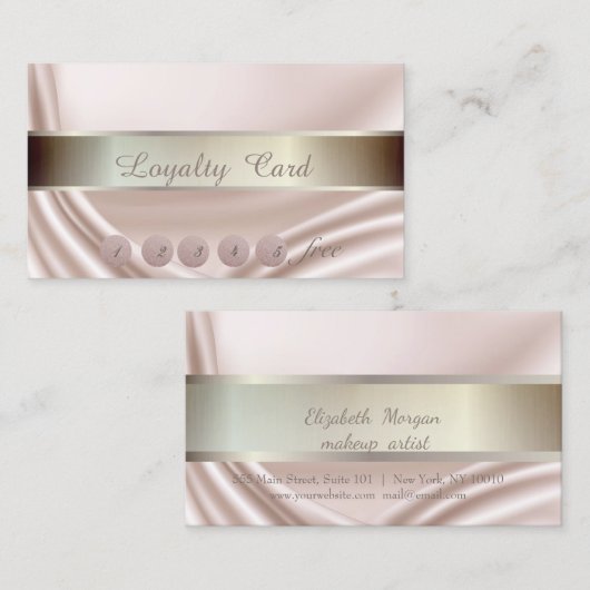 Elegant, Striped, Satin Loyalty Kaart (Voorkant / Achterkant)