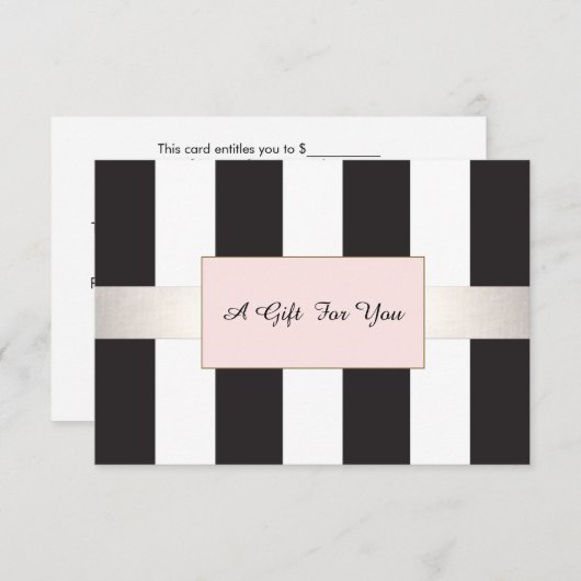 Elegant Striped Spa and Salon Cadeaubon (Voorkant / Achterkant)