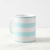 Elegant Striped Turquoise en Gold Circles Koffiemok (Voorkant links)