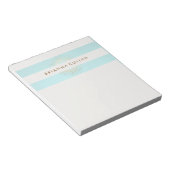 Elegant Striped Turquoise en Gold Circles Notitieblok (Schuin)