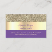 Elegant, striped, Violet, Gold Glitter Loyalty Kaa (Achterkant)