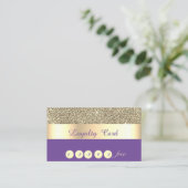 Elegant, striped, Violet, Gold Glitter Loyalty Kaa (Staand voorkant)