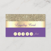 Elegant, striped, Violet, Gold Glitter Loyalty Kaa (Voorkant)
