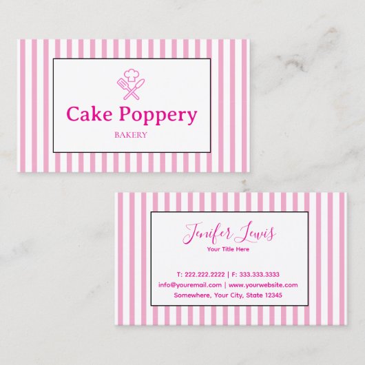 Elegant Striped Visitekaartje (Voorkant / Achterkant)