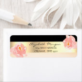 Elegant Striped Waterverf Roos Adres Etiket (Insitu)