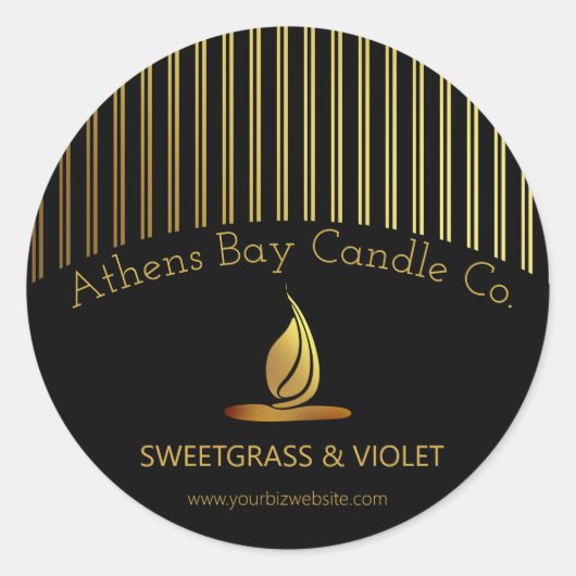 Elegant Stripes Candle Product Label (Voorkant)