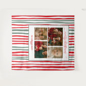Elegant Stripes family Photo Christmas backdrop Wandkleed (Voorkant (horizontaal))