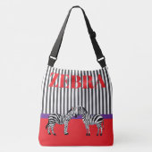 Elegant stripped pattern with Zebra Red purple  Crossbody Tas (Voorkant)