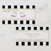 Elegant, strips, Glittery Lashes Loyalty Kaart (Voorkant / Achterkant)
