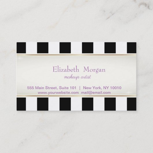 Elegant, strips, Glittery Lashes Loyalty Kaart (Achterkant)