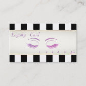 Elegant, strips, Glittery Lashes Loyalty Kaart (Voorkant)