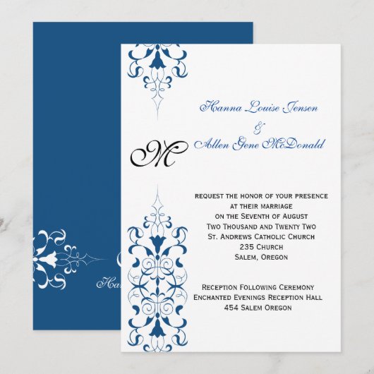 Elegant Strokes Kaart (Voorkant / Achterkant)