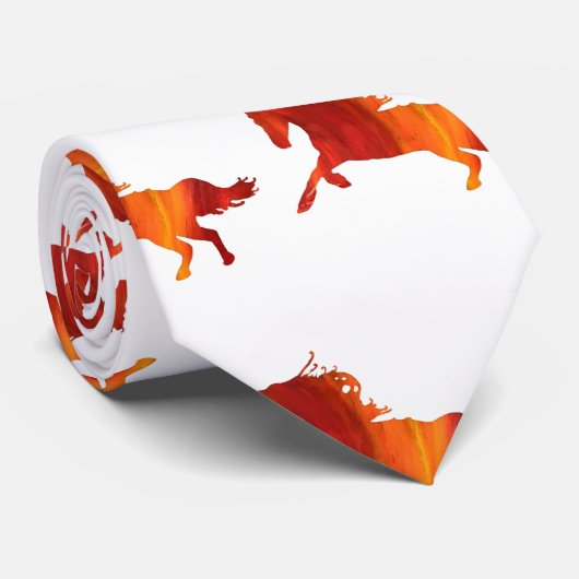 Elegant Stropdas brandpaard (Opgerold)