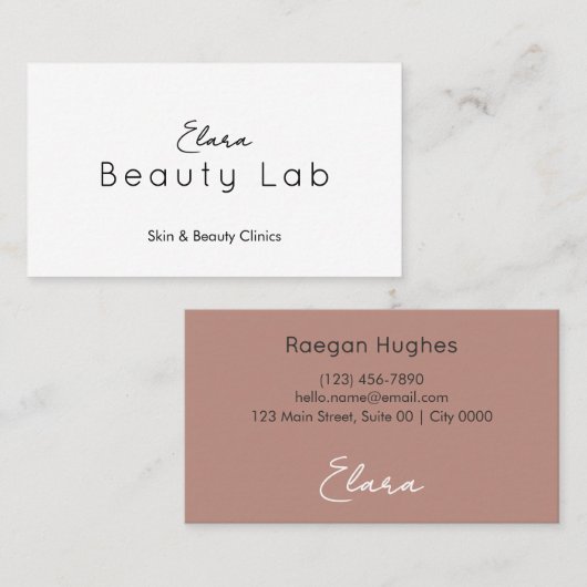 Elegant Stunning Skincare Clinics Minimalist Clean Visitekaartje (Voorkant / Achterkant)