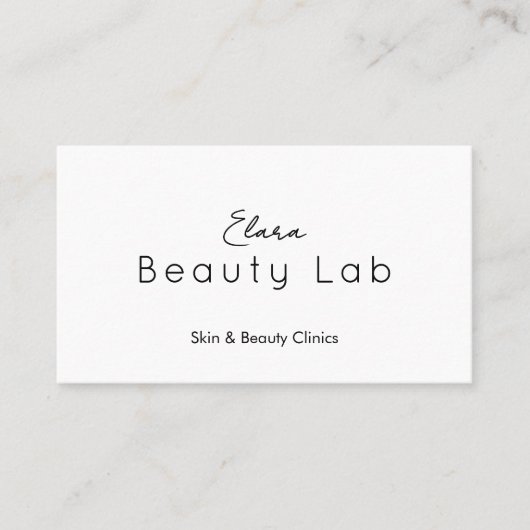 Elegant Stunning Skincare Clinics Minimalist Clean Visitekaartje (Voorkant)
