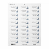 Elegant Stusty Blue Floral Return Address Label (Full Sheet)