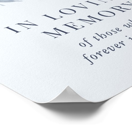 Elegant Stusty Blue Floral Weddenschap in liefdevo Poster (Hoek)