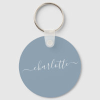 Elegant Stusty Blue Script Modern Name Persoonlijk