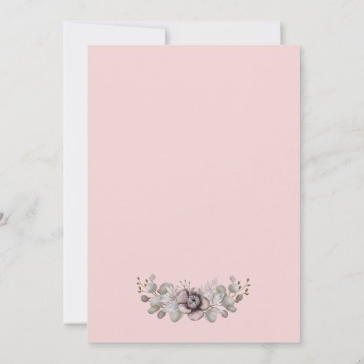 Elegant Stusty Roos met Eucalyptus Leaves Wedding Kaart (Achterkant)