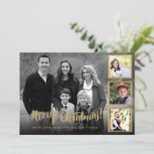Elegant Styish Gold Merry-kerstcollage Feestdagenkaart (Staand voorkant)