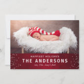 Elegant Styish Red Prettige feestdagen Kerstmis Feestdagenkaart (Voorkant)