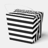 Elegant Style Chic Black en white stripes patroon Bedankdoosjes (Achterkant)