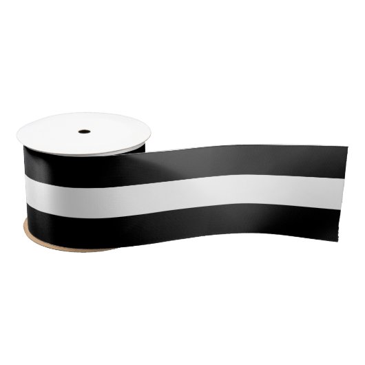 Elegant Style Chic Black en white stripes patroon Satijnen Lint (Spoel)
