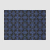 Elegant  Style Damask Blue Black Tissuepapier (Voorkant)