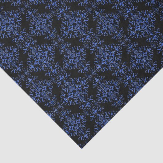 Elegant Style Damask Blue Black Tissuepapier (Detail)