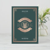 Elegant  Style Hunter Green-kerstfeest Kaart (Staand voorkant)