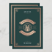 Elegant  Style Hunter Green-kerstfeest Kaart (Voorkant / Achterkant)