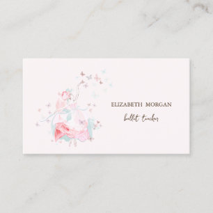 Elegant Stylish Ballerina Butterflies Visitekaartje