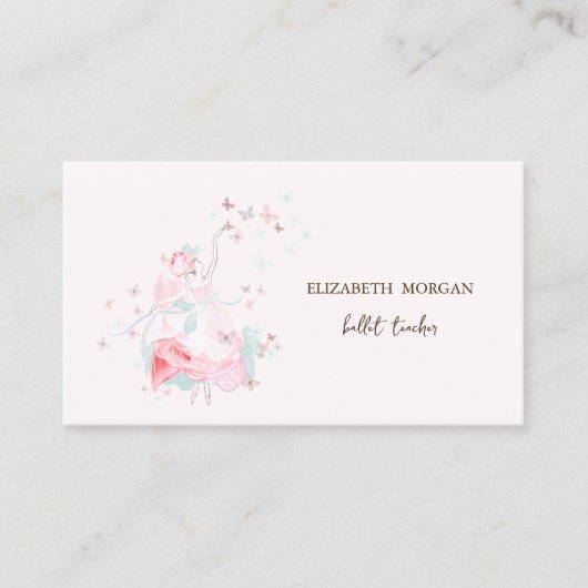 Elegant Stylish Ballerina Butterflies Visitekaartje (Voorkant)