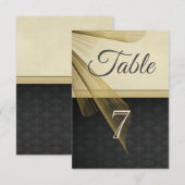Elegant Stylish Black Damask Table Kaart (Voorkant / Achterkant)