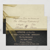 Elegant Stylish Black Damask Wedding Invitation Kaart (Voorkant / Achterkant)