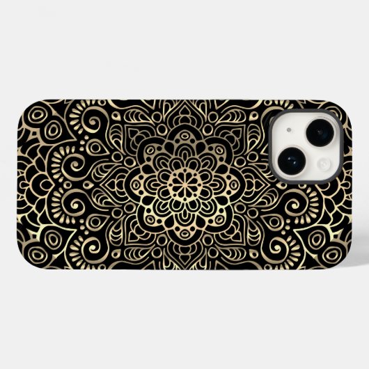 Elegant Stylish Black Gold Mandala Case-Mate iPhone Case (Achterkant (horizontaal))