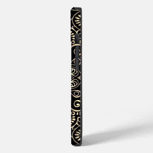 Elegant Stylish Black Gold Mandala Case-Mate iPhone Case (Achterkant / Links)