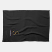 Elegant Stylish Black Gold Monogram Script Name Theedoek (Horizontaal)