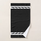 Elegant, Stylish Black Horses Silhouettes on Black Bad Handdoek (Handdoek)