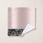 Elegant Stylish Black Silver Roos Gold Bad Handdoek (Wasdoekje)