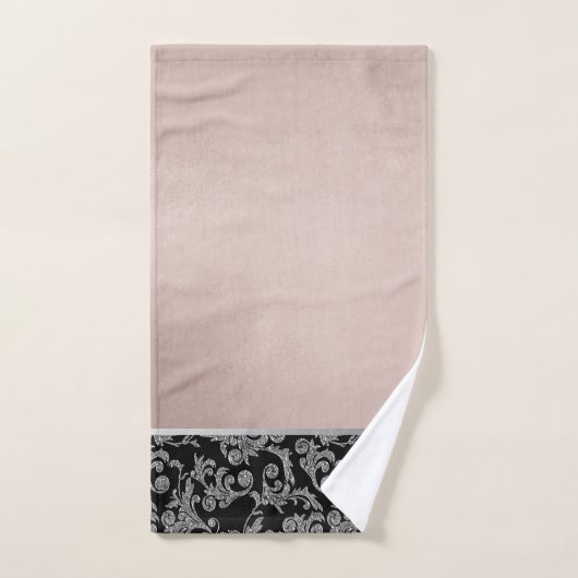 Elegant Stylish Black Silver Roos Gold Bad Handdoek (Handdoek)