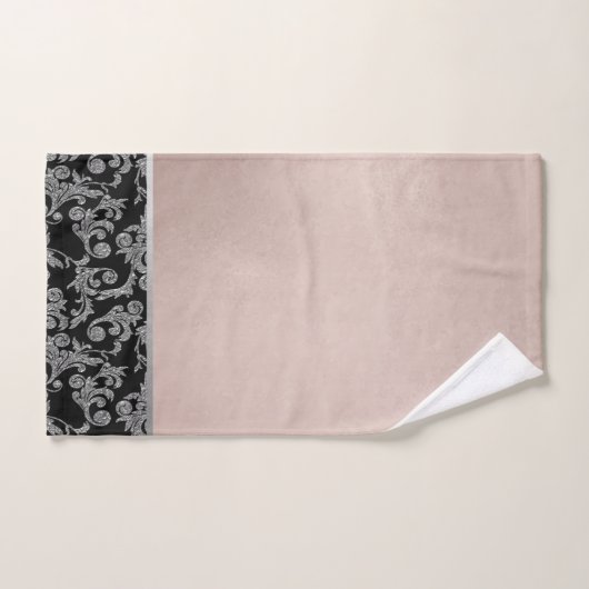 Elegant Stylish Black Silver Roos Gold Bad Handdoek (Handdoek)