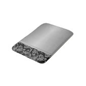Elegant Stylish Black Silver Swirls Badmat (Gekanteld)