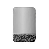 Elegant Stylish Black Silver Swirls Badmat (Voorkant Verticaal)