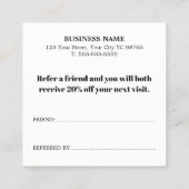 Elegant Stylish Black White Bold Salon Aanbevelingskaartje (Achterkant)