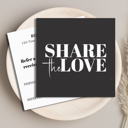 Elegant Stylish Black White Bold Salon Aanbevelingskaartje