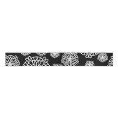 Elegant Stylish Black & White Mandala Flowers Grosgrain Lint (Voorkant)