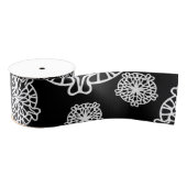 Elegant Stylish Black & White Mandala Flowers Grosgrain Lint (Spoel)